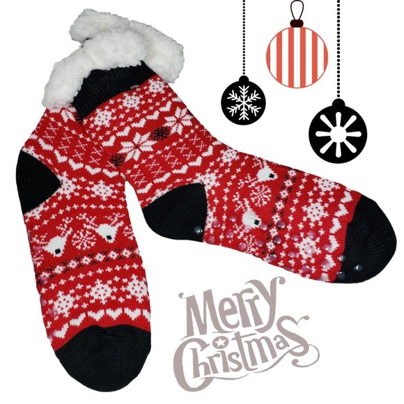 Accessories - Womens Cozy Anti Slip Warm Winter Slipper Socks